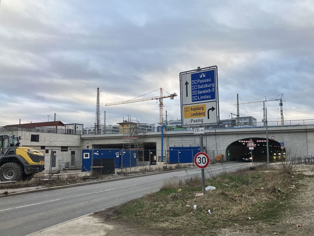 Baustelle Umweltverbundröhre München Laim